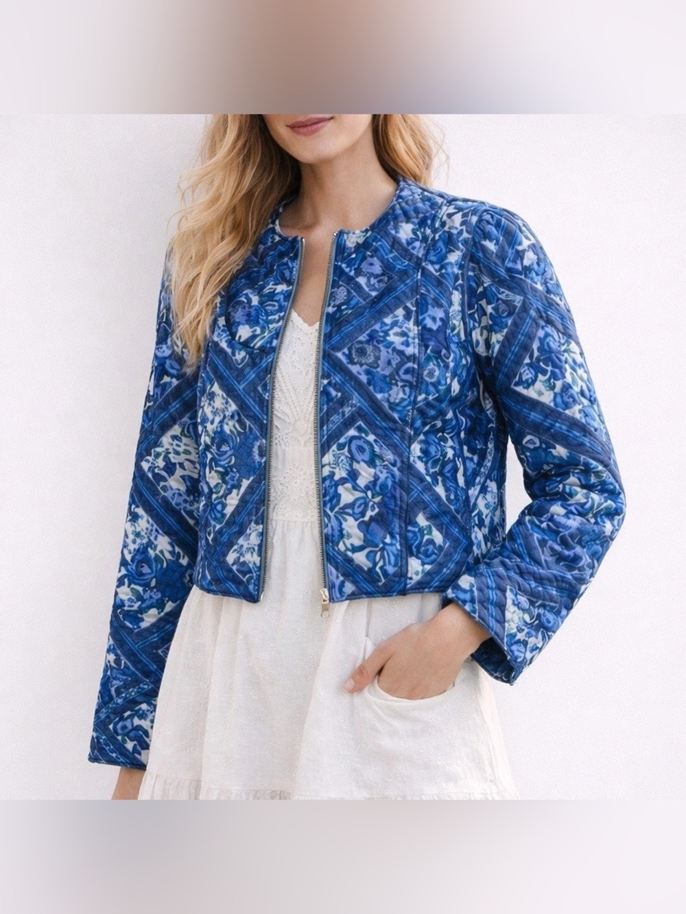 7 For All Mankind Quilted Cropped Jacket